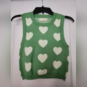 NWT L.A. Hearts Green and White Sweater Vest